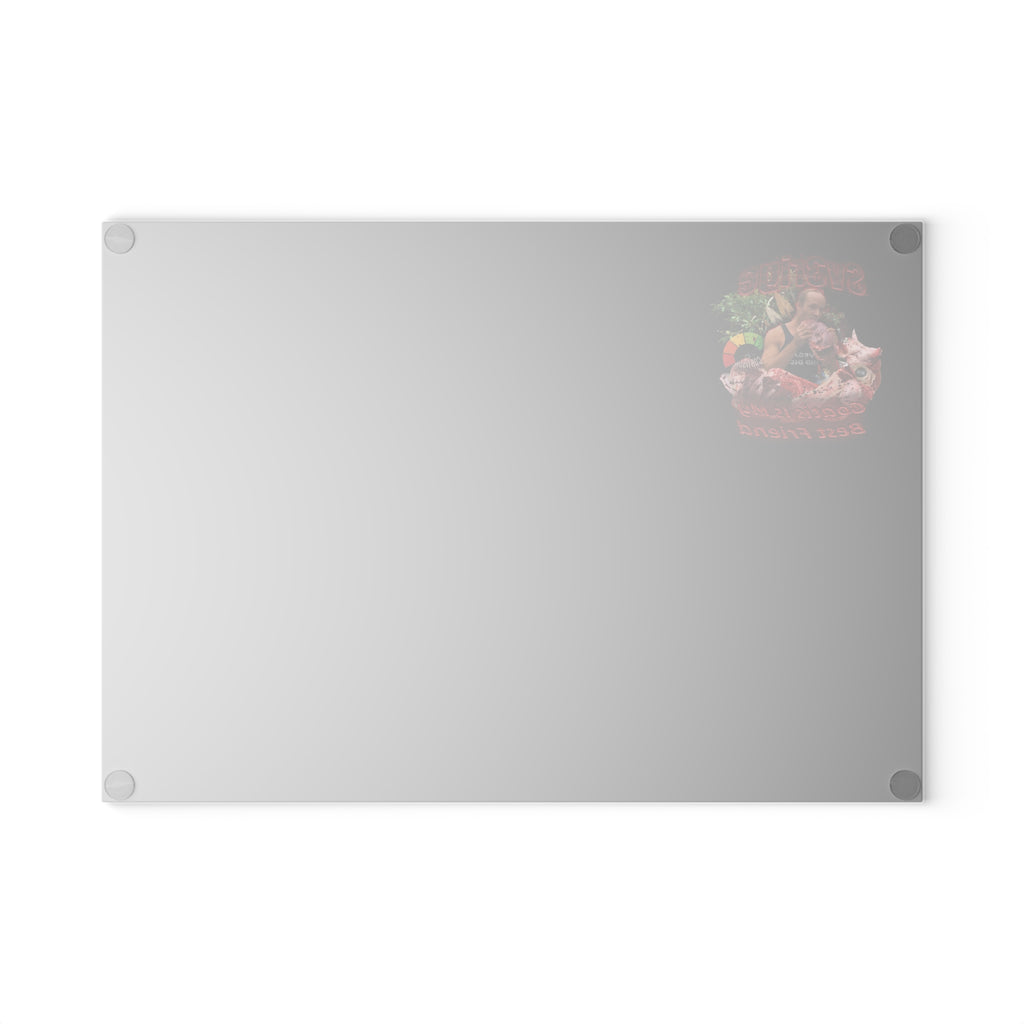 Primal goatis cutting board glass